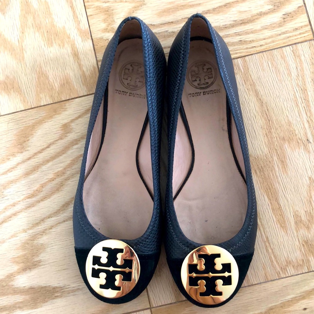 Tory Burch Reva flats in suede and leather